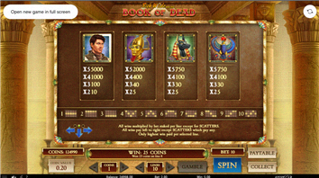 Paytable Seite 2: Hochwertige Symbole und Gewinnlinien